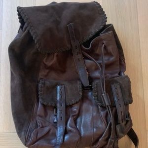Leather and Suede Prada Backpack
